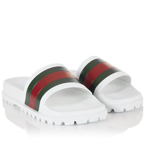 mens gucci web sandels white cheap|White Gucci Web Slide Sandals .